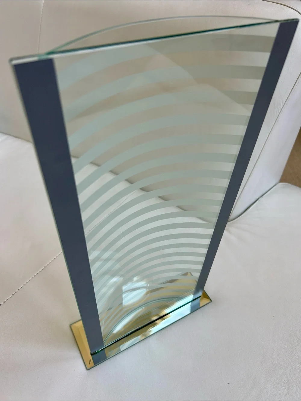 Z Gallerie  Modern Frosted Glass Stripe Vase